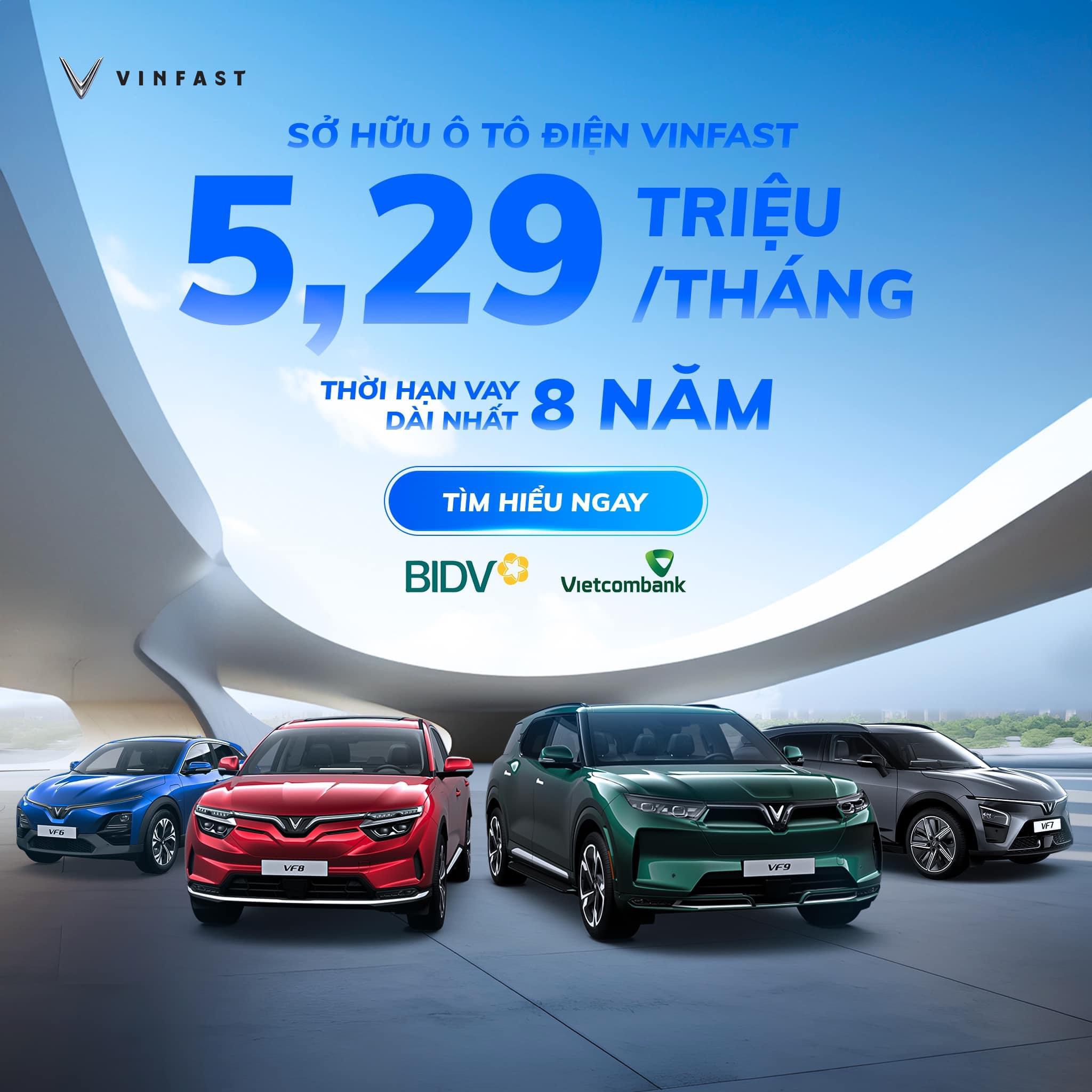 Mua xe trả góp xe vinfast tháng 5/2024