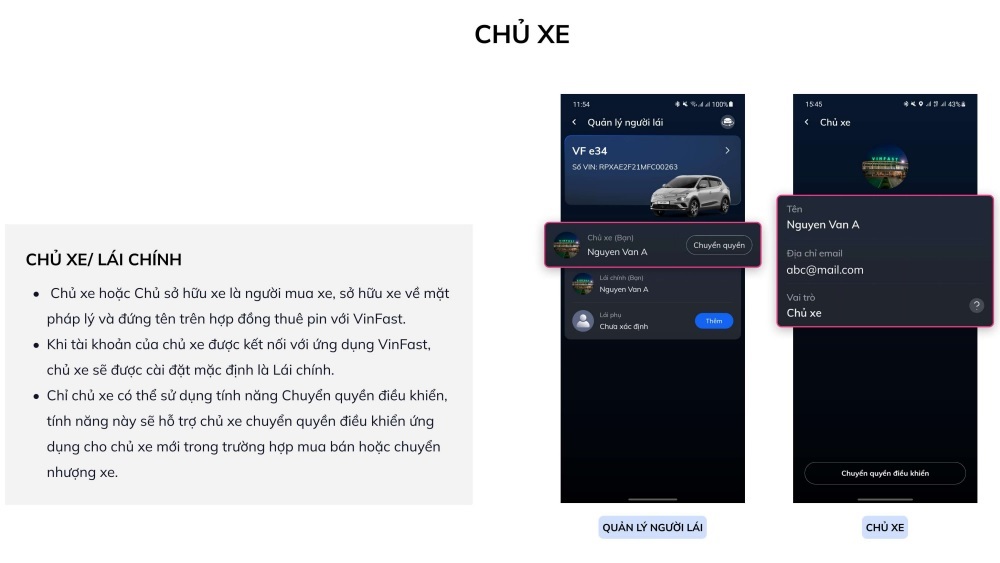 Hướng dẫn sử dụng Ứng dụng VinFast cho ô tô điện | Cài đặt chủ xe để quản lý các tính năng trên Ứng dụng VinFast cho ô tô điện