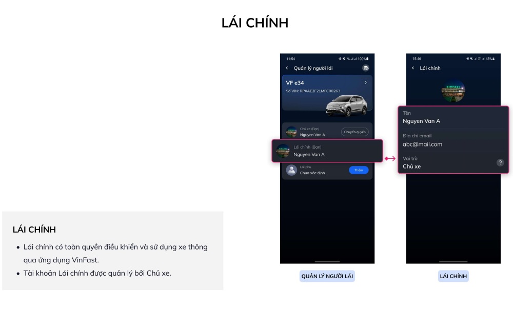 Hướng dẫn sử dụng Ứng dụng VinFast cho ô tô điện | Cài đặt lái chính để được toàn quyền điều khiển và sử dụng xe thông qua Ứng dụng VinFast