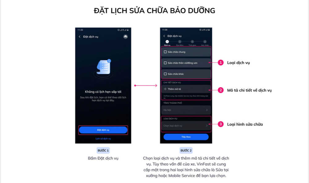 Cập nhật dẫn sử dụng Ứng dụng VinFast cho ô tô điện | Đặt lịch sửa chữa bảo dưỡng - 1