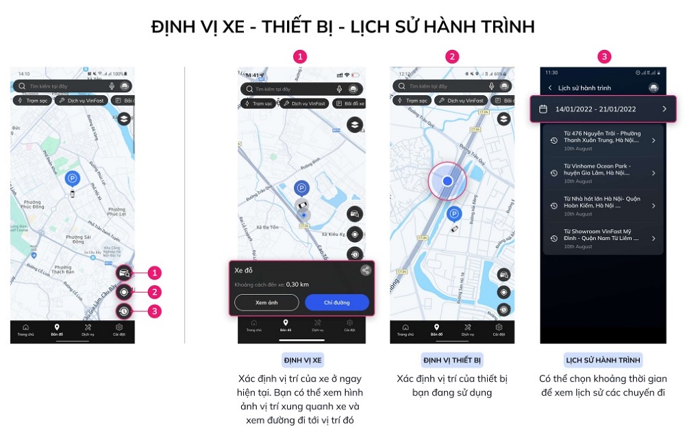 Cập nhật dẫn sử dụng Ứng dụng VinFast cho ô tô điện | Định vị xe/thiết bị để dễ dàng theo dõi trong trường hợp cho thuê/mượn xe