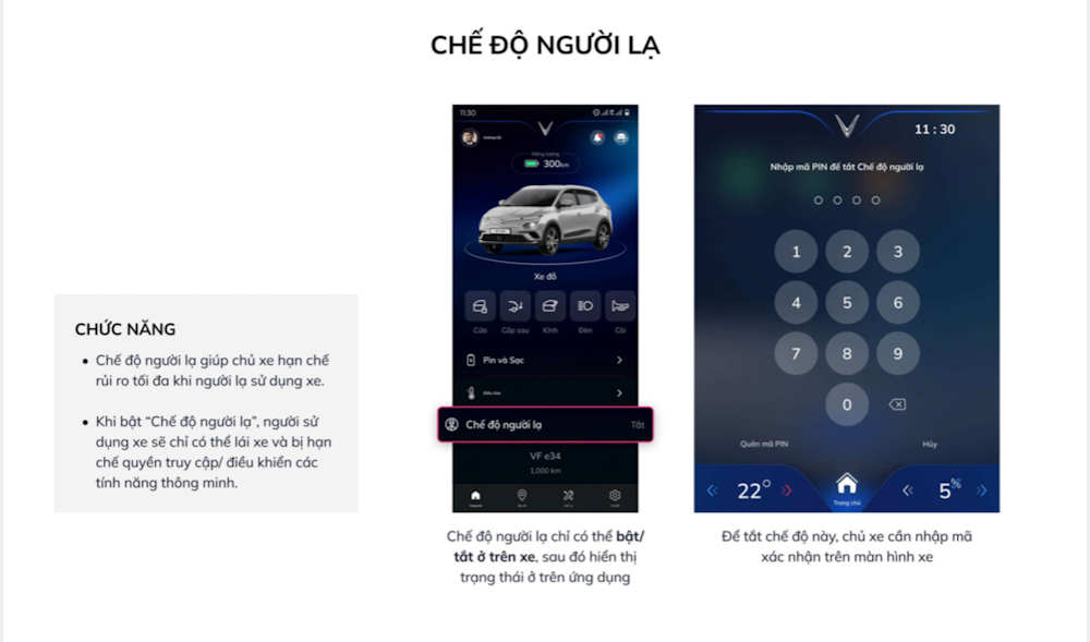 Cập nhật dẫn sử dụng Ứng dụng VinFast cho ô tô điện | Chế độ người lạ giúp đảm bảo quyền riêng tư cho chủ xe
