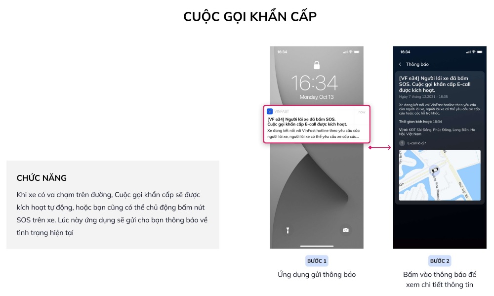 Hướng dẫn sử dụng Ứng dụng VinFast cho ô tô điện | Các bước thực hiện cuộc gọi khẩn cấp qua Ứng dụng VinFast ô tô điện khi có sự cố